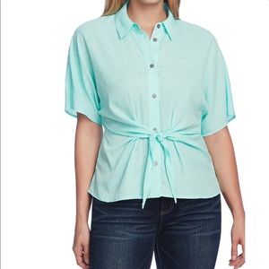 Vince Camuto  Drop Shoulder Tie Front Top